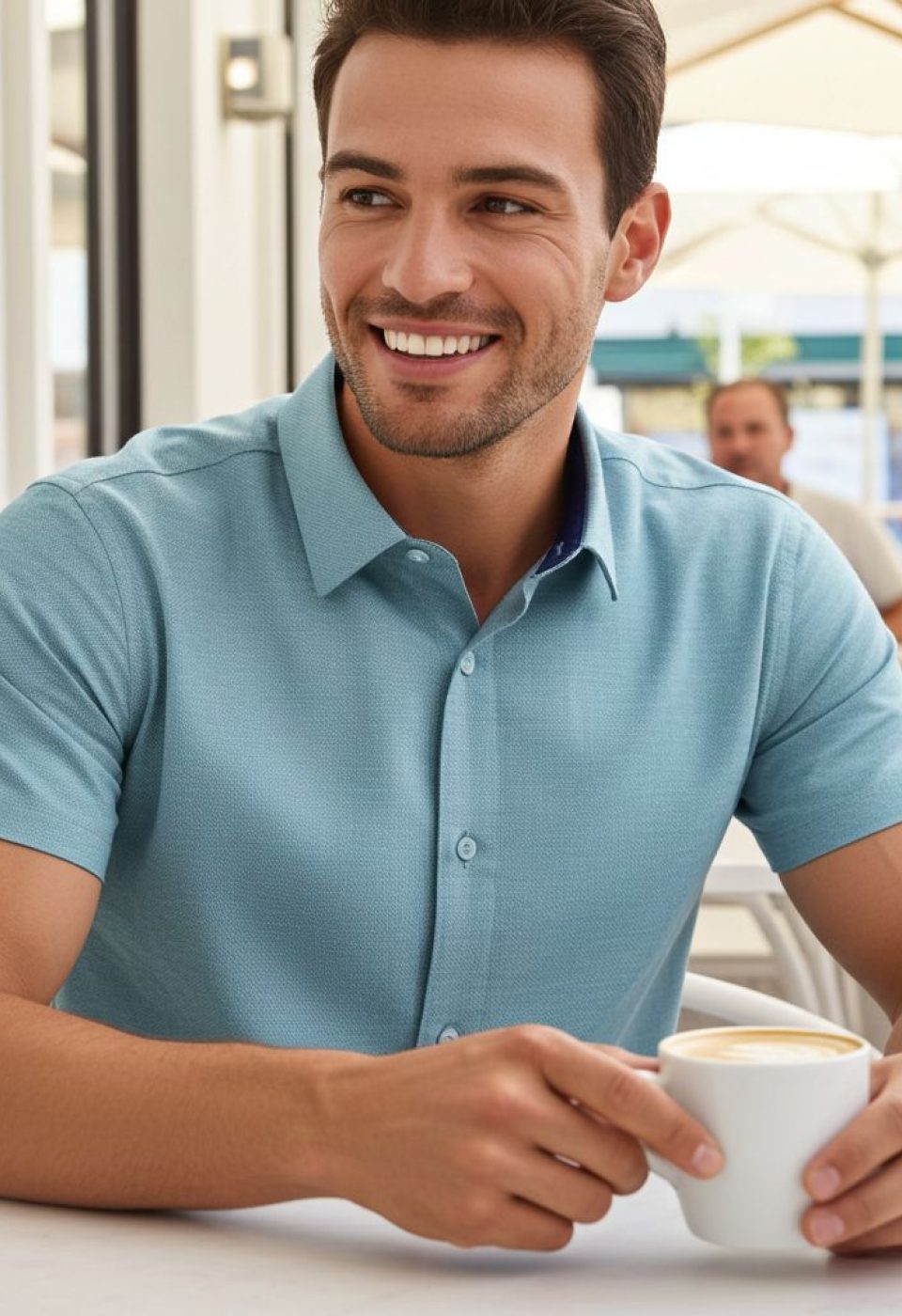 Slim Fit Kısa Kol Desenli Erkek Gömlek 3GMK311092006 Slim Fit Kısa Kol Desenli Erkek Gömlek 3GMK311092006