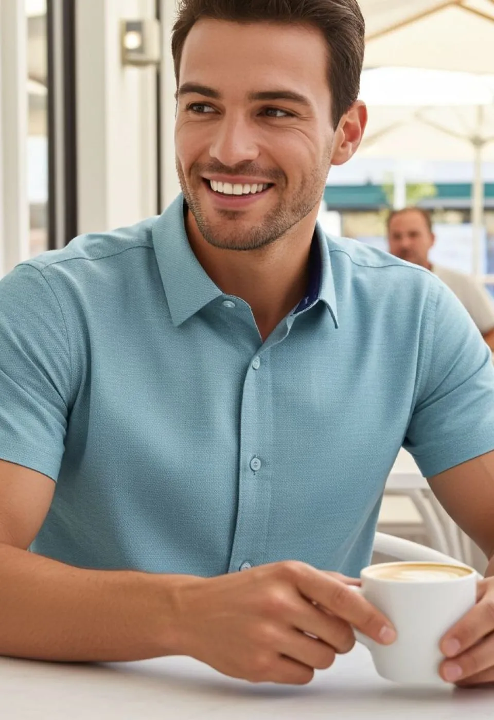 Slim Fit Kısa Kol Desenli Erkek Gömlek 3GMK311092006 - Giovanni Fratelli