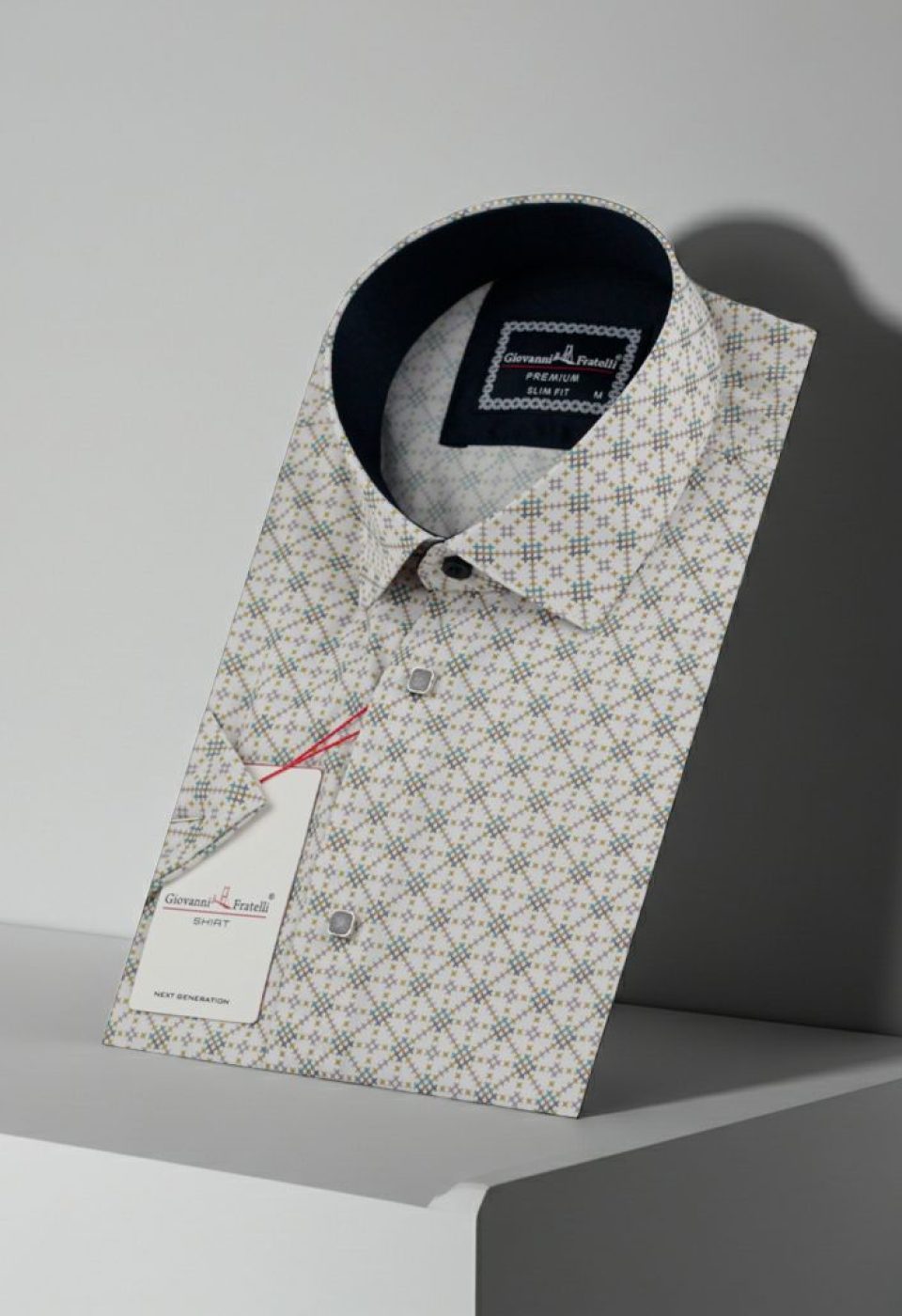 Slim Fit Kısa Kol Dijital Baskılı Desenli Erkek Gömlek 3GMK311101003