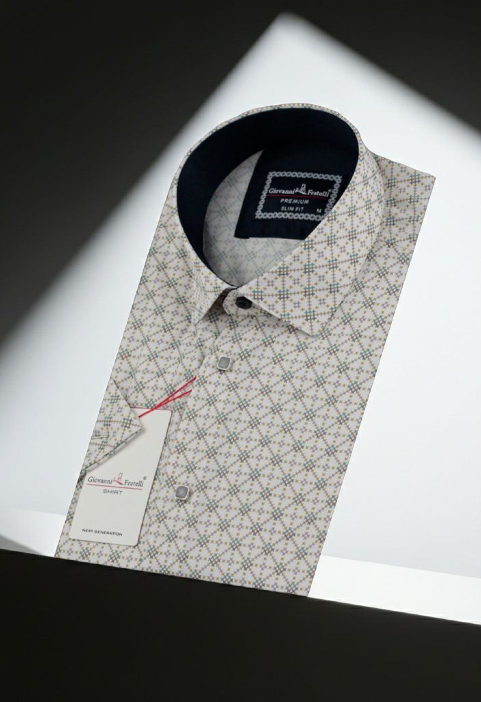Slim Fit Kısa Kol Dijital Baskılı Desenli Erkek Gömlek 3GMK311101003 - Giovanni Fratelli