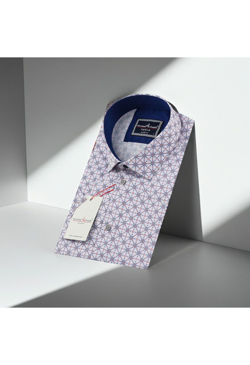 Slim Fit Kısa Kol Dijital Baskılı Desenli Erkek Gömlek 3GMK311101004 - Giovanni Fratelli