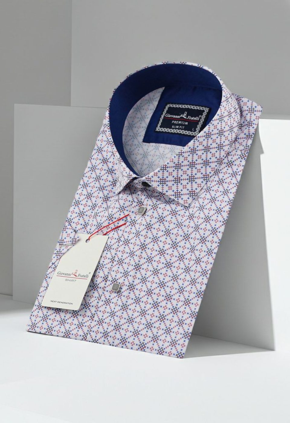 Slim Fit Kısa Kol Dijital Baskılı Desenli Erkek Gömlek 3GMK311101004 - Giovanni Fratelli