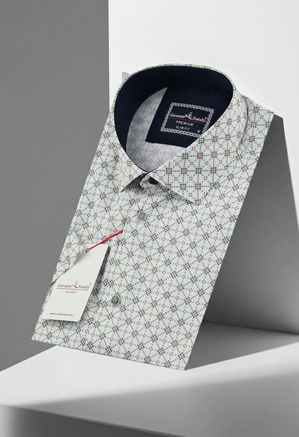 Slim Fit Kısa Kol Dijital Baskılı Desenli Erkek Gömlek 3GMK311101005