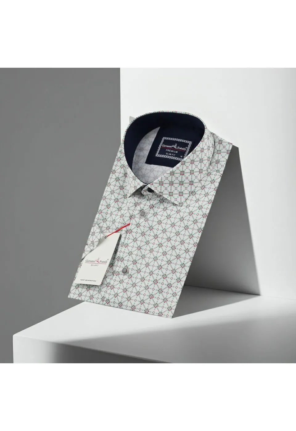 Slim Fit Kısa Kol Dijital Baskılı Desenli Erkek Gömlek 3GMK311101005 - Giovanni Fratelli
