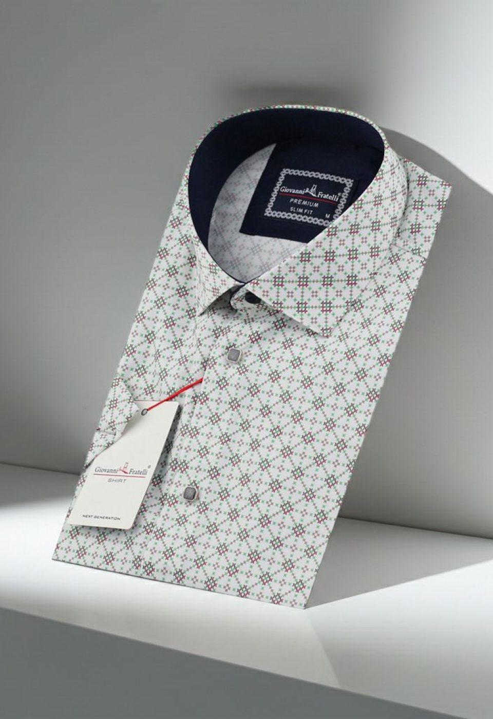 Slim Fit Kısa Kol Dijital Baskılı Desenli Erkek Gömlek 3GMK311101005