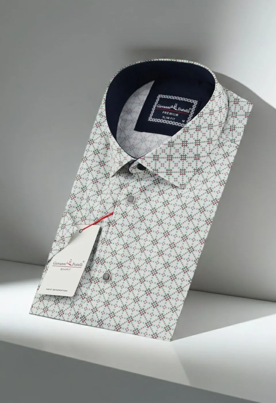 Slim Fit Kısa Kol Dijital Baskılı Desenli Erkek Gömlek 3GMK311101005