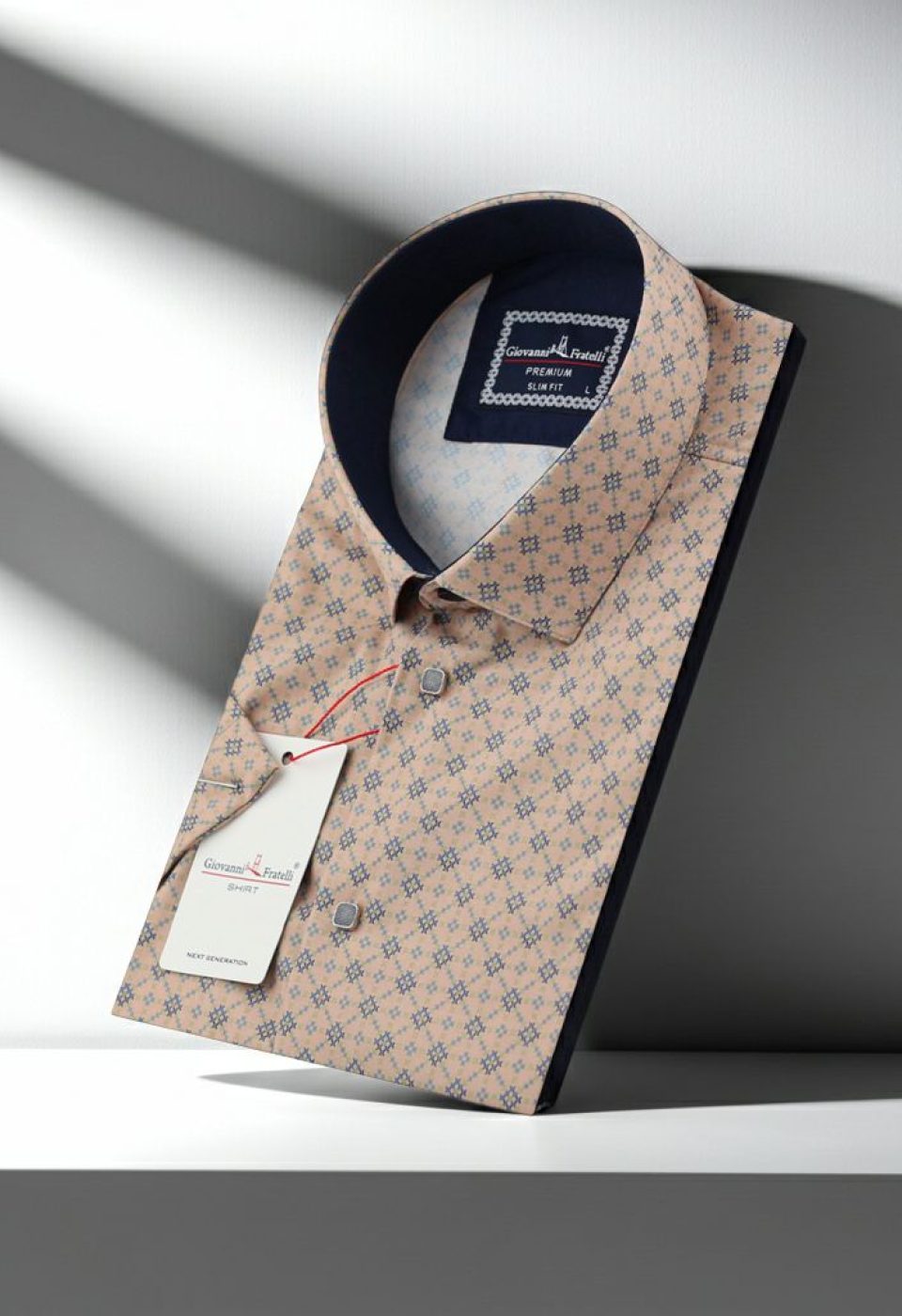 Slim Fit Kısa Kol Dijital Baskılı Desenli Erkek Gömlek 3GMK311101008