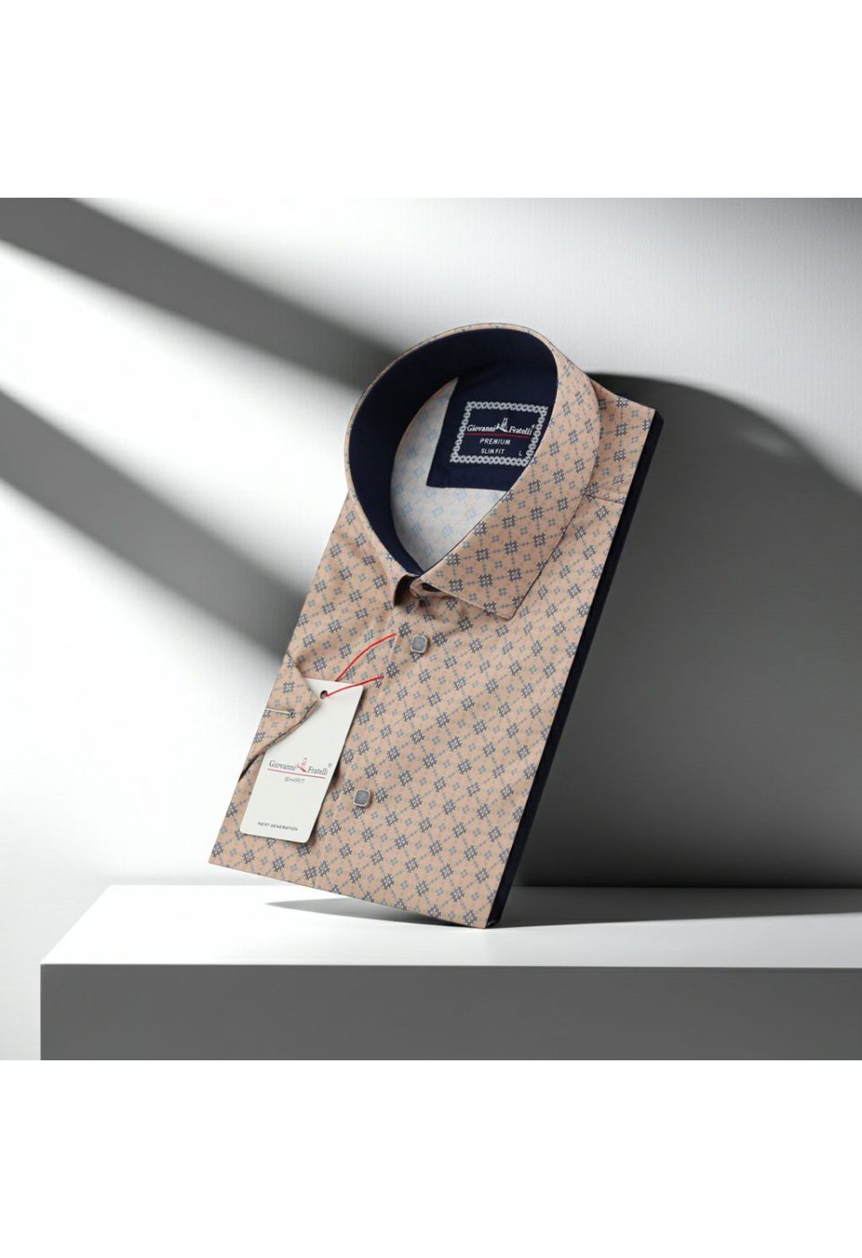 Slim Fit Kısa Kol Dijital Baskılı Desenli Erkek Gömlek 3GMK311101008 - Giovanni Fratelli