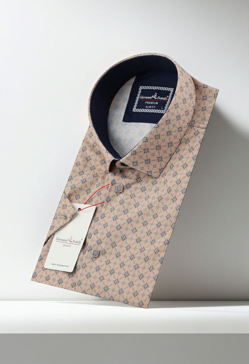 Slim Fit Kısa Kol Dijital Baskılı Desenli Erkek Gömlek 3GMK311101008 - Giovanni Fratelli