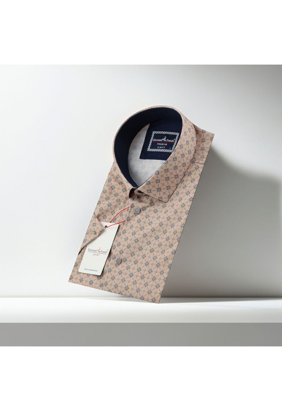 Slim Fit Kısa Kol Dijital Baskılı Desenli Erkek Gömlek 3GMK311101008 - Giovanni Fratelli