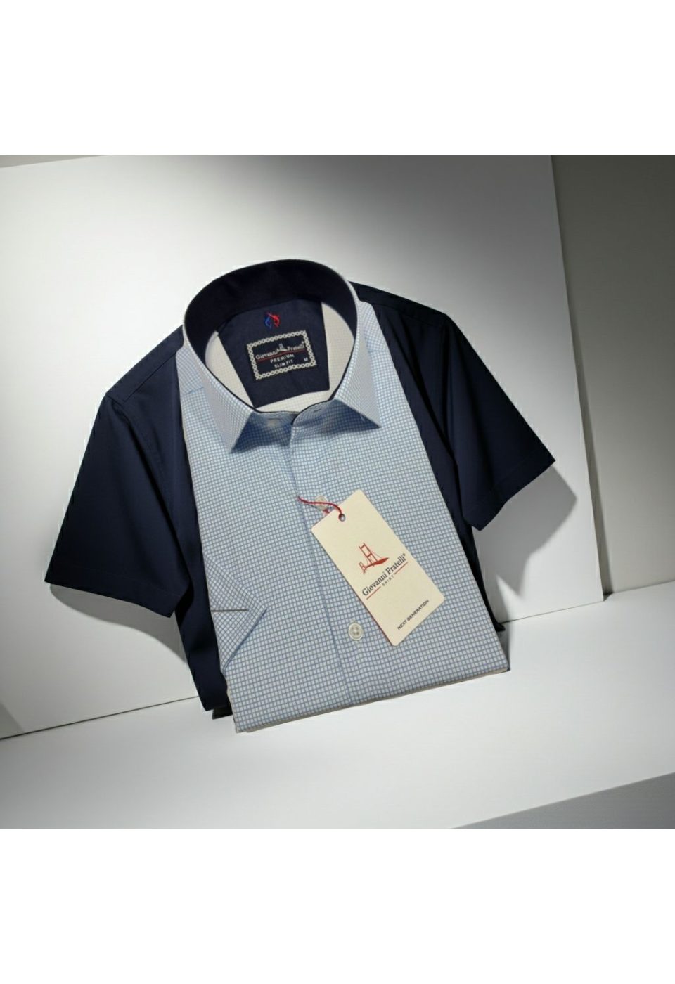 Slim Fit Kısa Kol Desenli Saten Erkek Gömlek 3GMK321106003 - Giovanni Fratelli