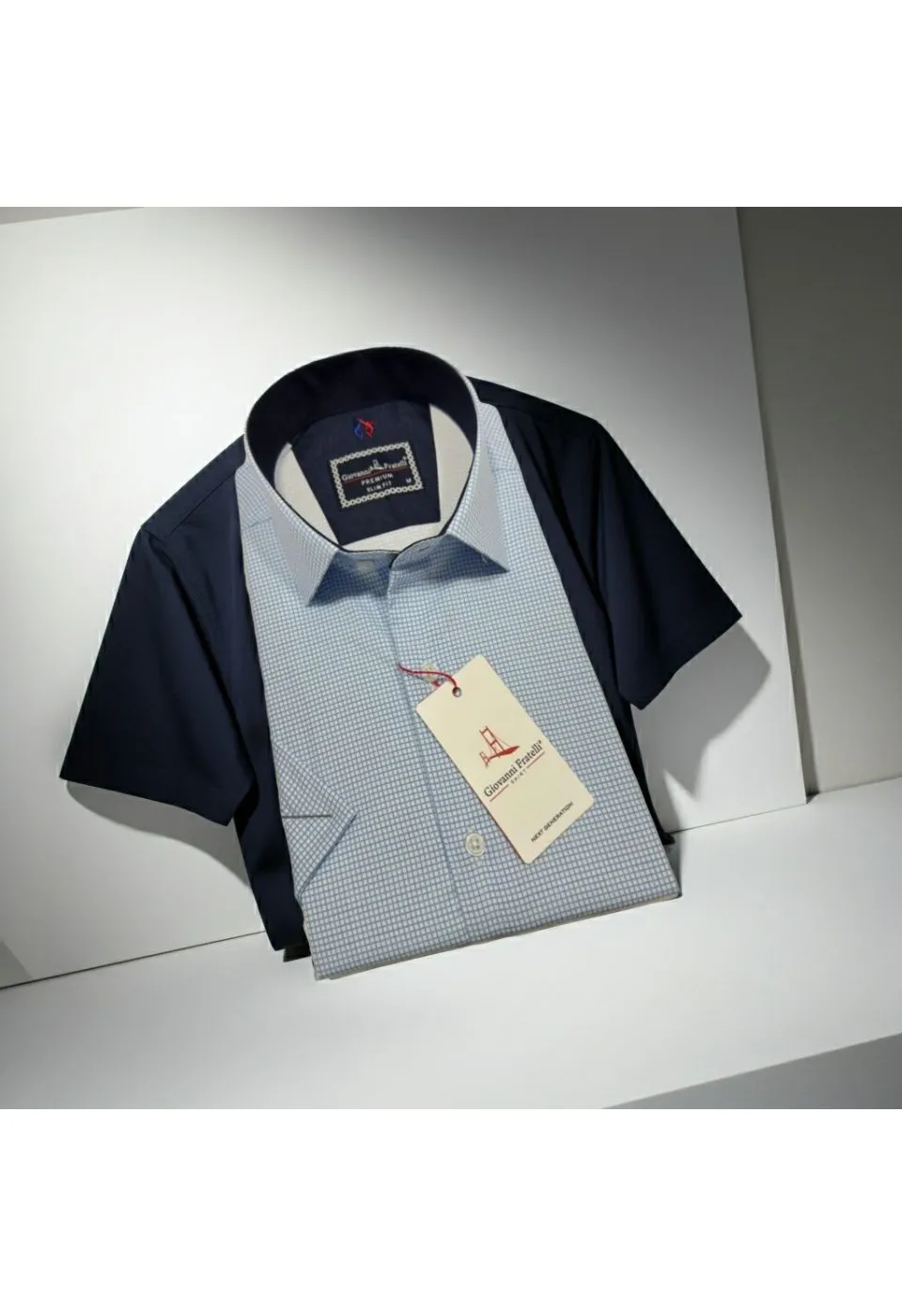 Slim Fit Kısa Kol Desenli Saten Erkek Gömlek 3GMK321106003 - Giovanni Fratelli