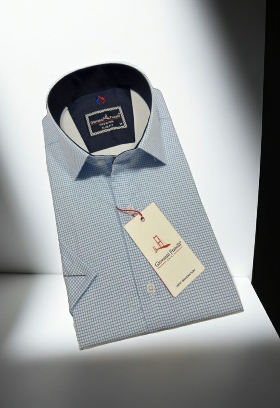 Slim Fit Kısa Kol Desenli Saten Erkek Gömlek 3GMK321106003