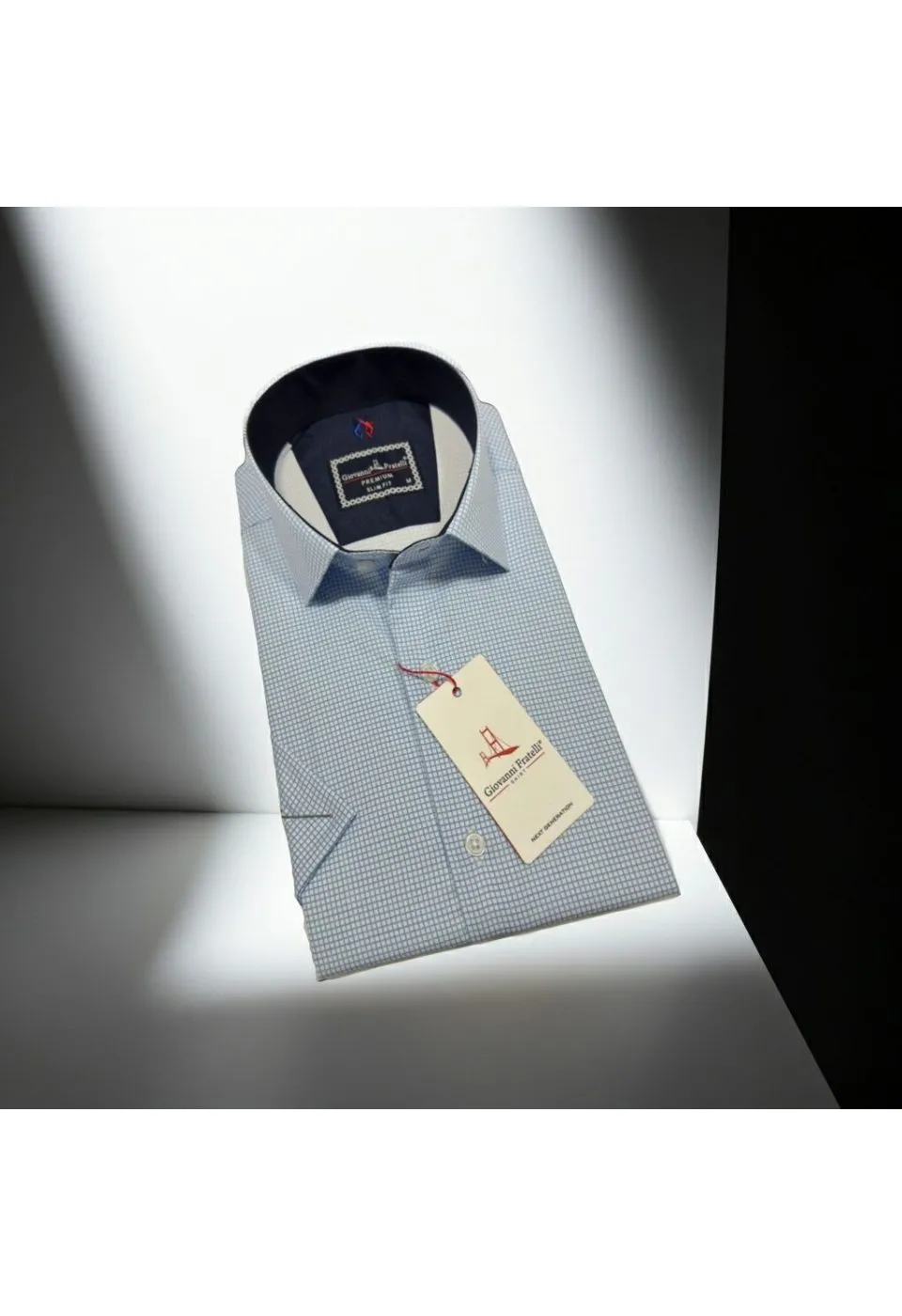 Slim Fit Kısa Kol Desenli Saten Erkek Gömlek 3GMK321106003 - Giovanni Fratelli