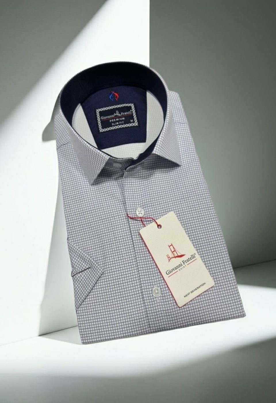 Slim Fit Kısa Kol Desenli Saten Erkek Gömlek 3GMK321106007