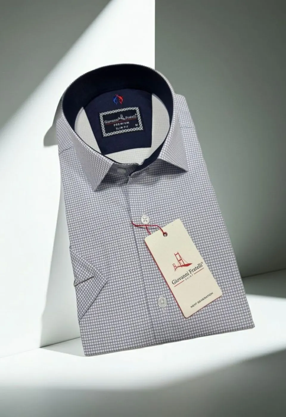 Slim Fit Kısa Kol Desenli Saten Erkek Gömlek 3GMK321106007