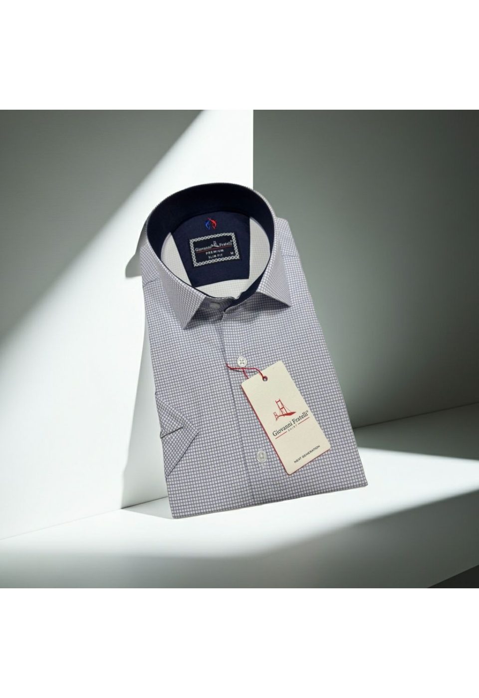 Slim Fit Kısa Kol Desenli Saten Erkek Gömlek 3GMK321106007 - Giovanni Fratelli