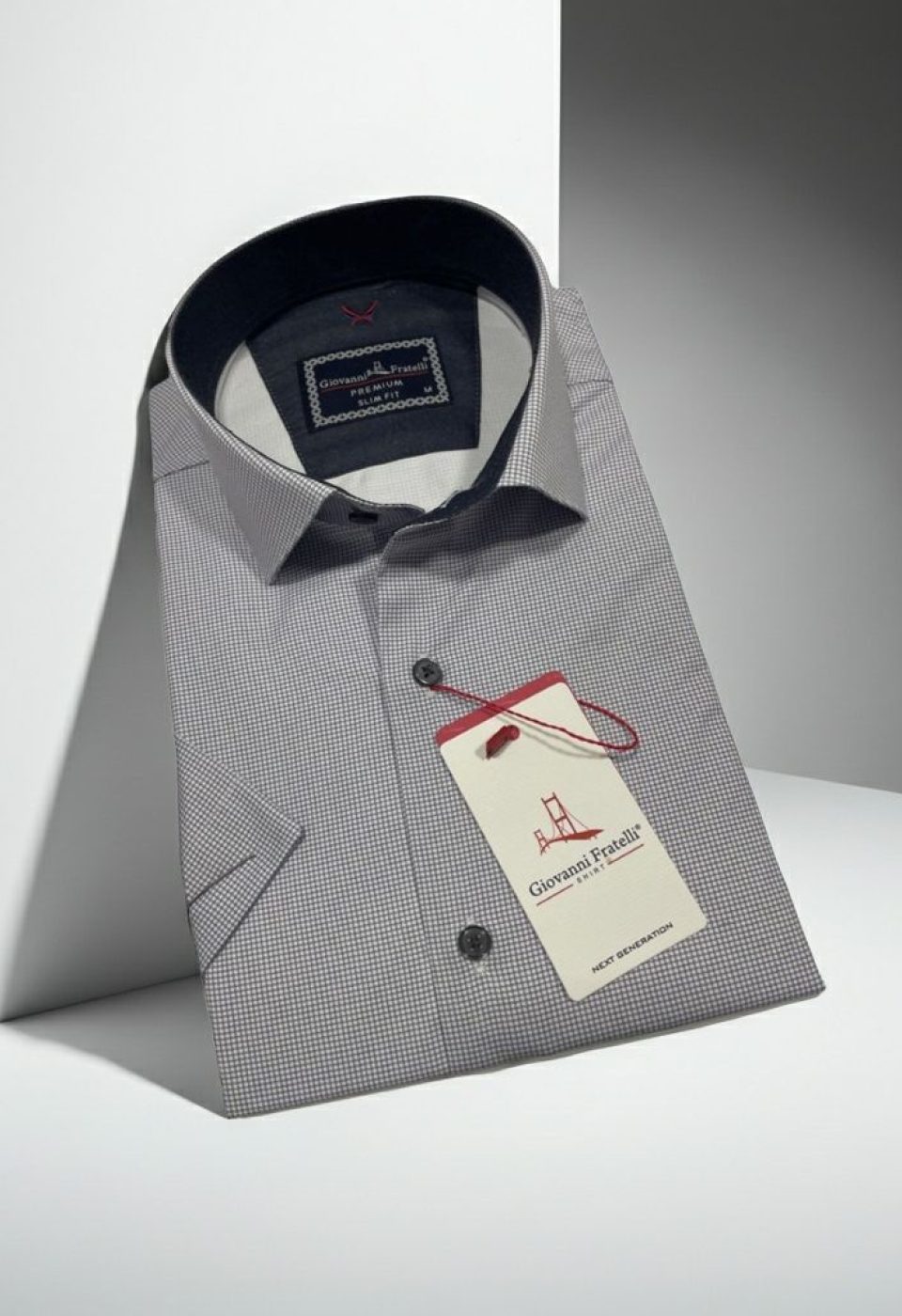 Slim Fit Kısa Kol Desenli Saten Erkek Gömlek 3GMK321107001
