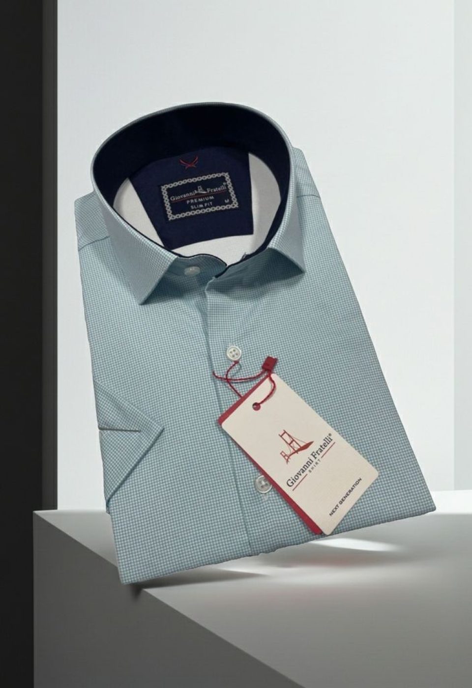Slim Fit Kısa Kol Desenli Saten Erkek Gömlek 3GMK321107003