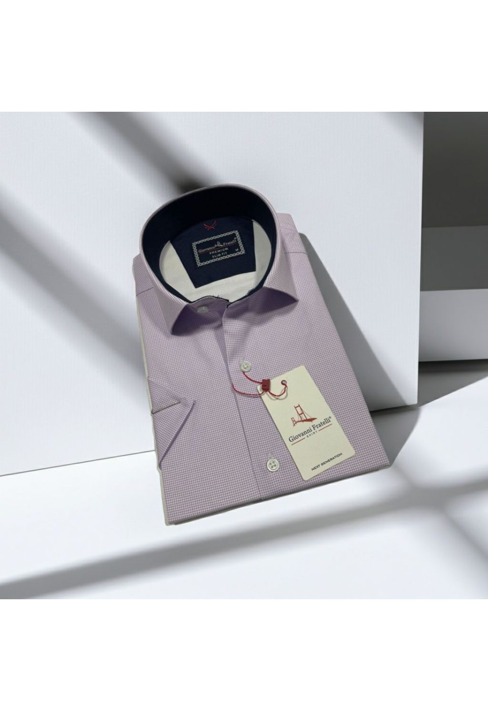 Slim Fit Kısa Kol Desenli Saten Erkek Gömlek 3GMK321107004 - Giovanni Fratelli