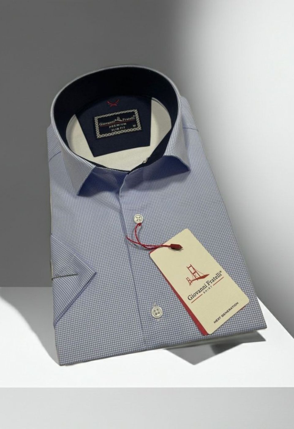 Slim Fit Kısa Kol Desenli Saten Erkek Gömlek 3GMK321107008
