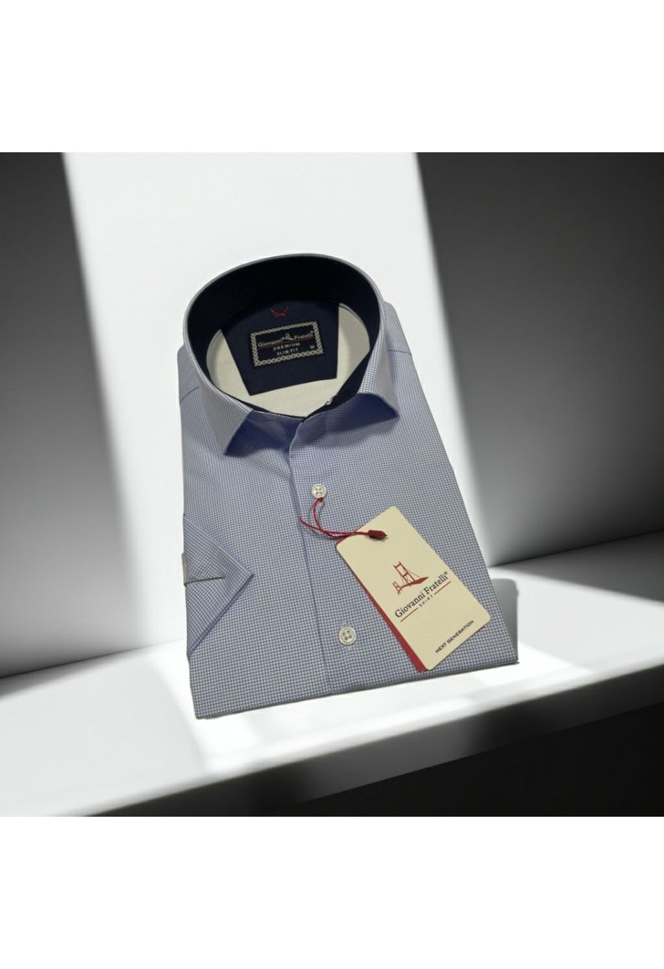 Slim Fit Kısa Kol Desenli Saten Erkek Gömlek 3GMK321107008 - Giovanni Fratelli