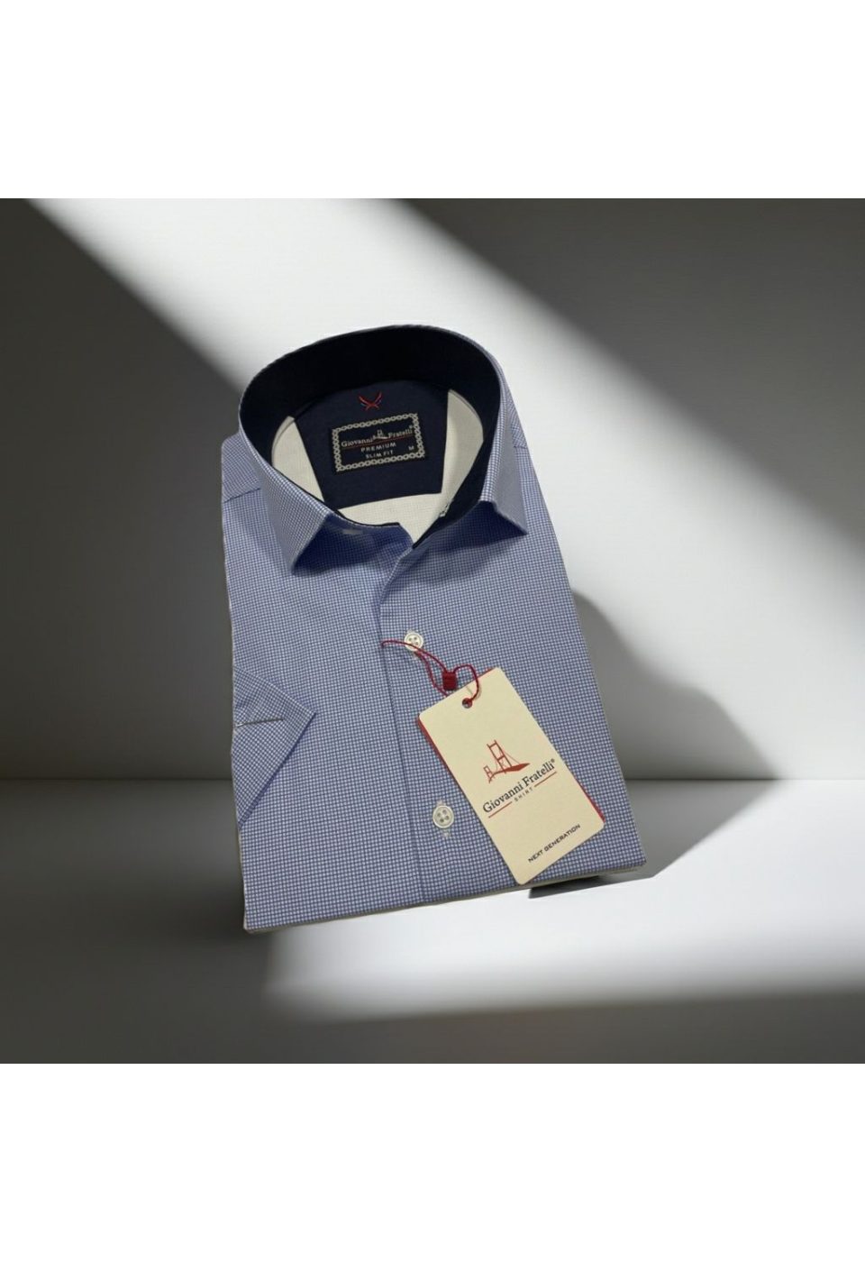 Slim Fit Kısa Kol Desenli Saten Erkek Gömlek 3GMK321107010 - Giovanni Fratelli