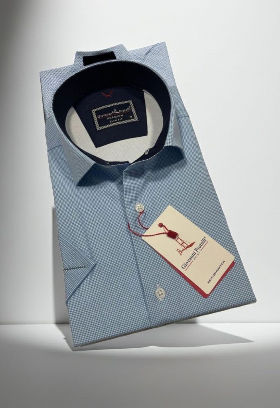 Slim Fit Kısa Kol Desenli Saten Erkek Gömlek 3GMK321107011