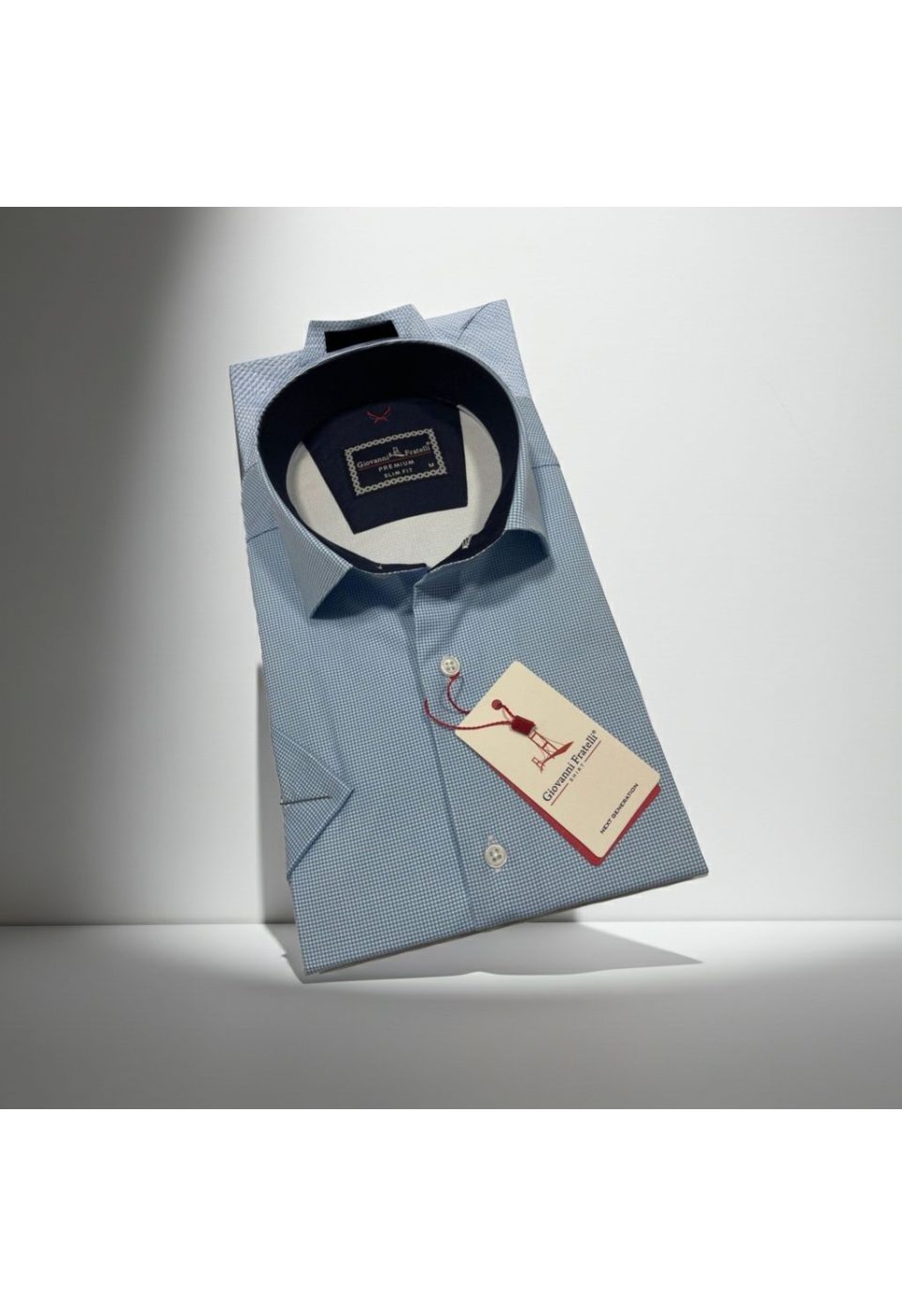 Slim Fit Kısa Kol Desenli Saten Erkek Gömlek 3GMK321107011 - Giovanni Fratelli