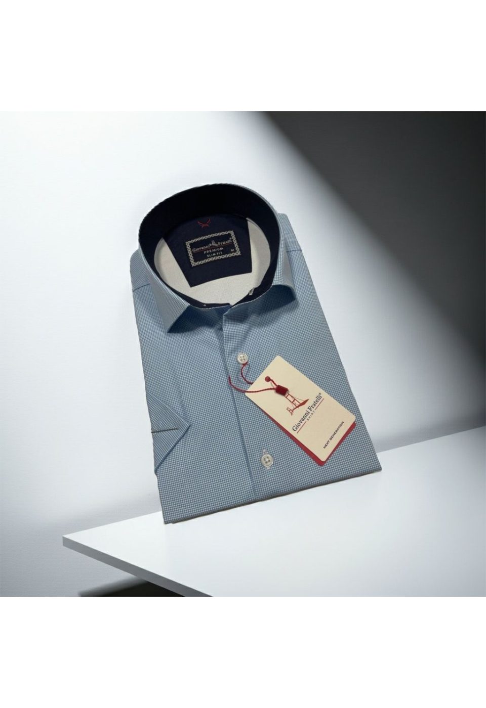 Slim Fit Kısa Kol Desenli Saten Erkek Gömlek 3GMK321107011 - Giovanni Fratelli