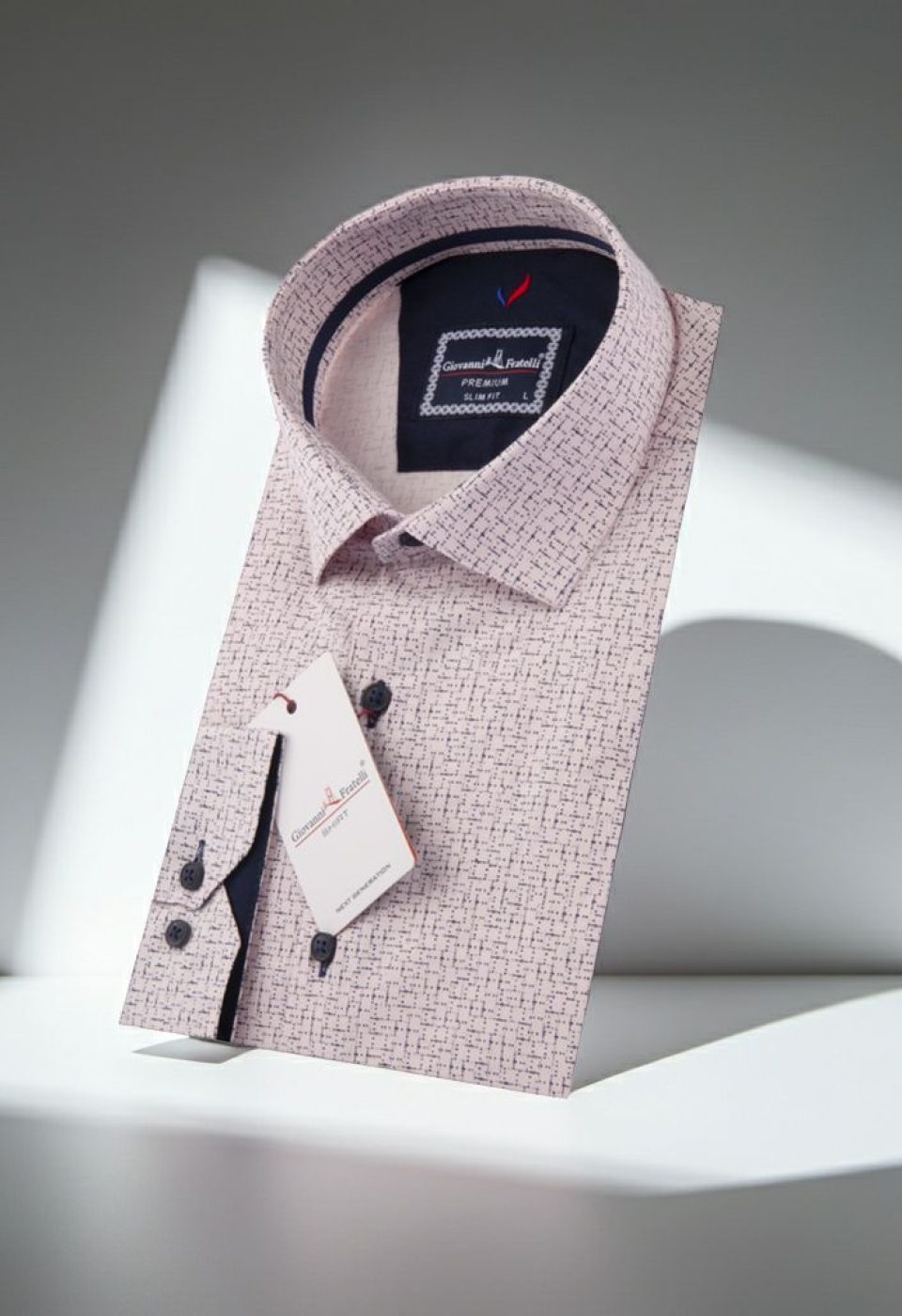 Slim Fit Uzun Kol Desenli Erkek Gömlek 3GMK311108003