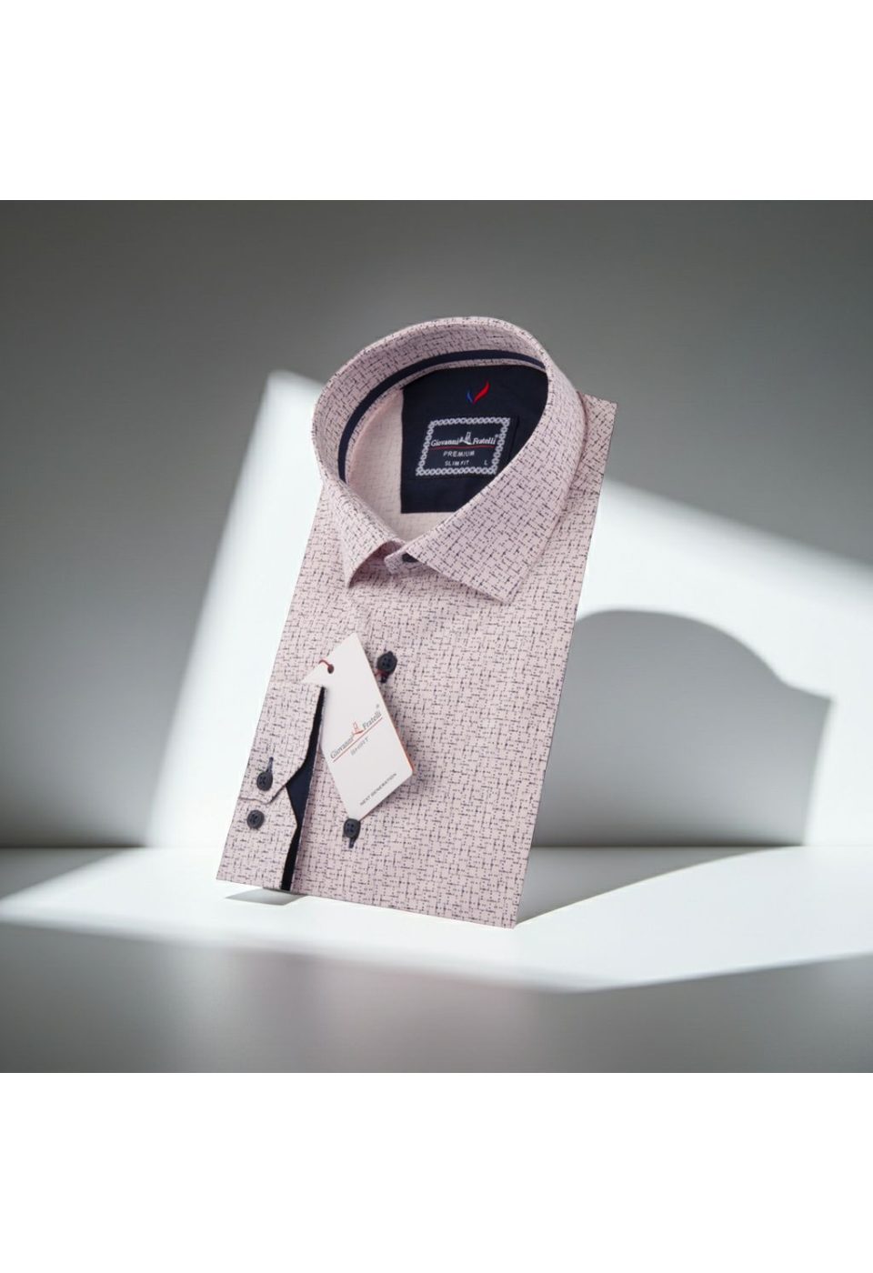 Slim Fit Uzun Kol Desenli Erkek Gömlek 3GMK311108003 - Giovanni Fratelli