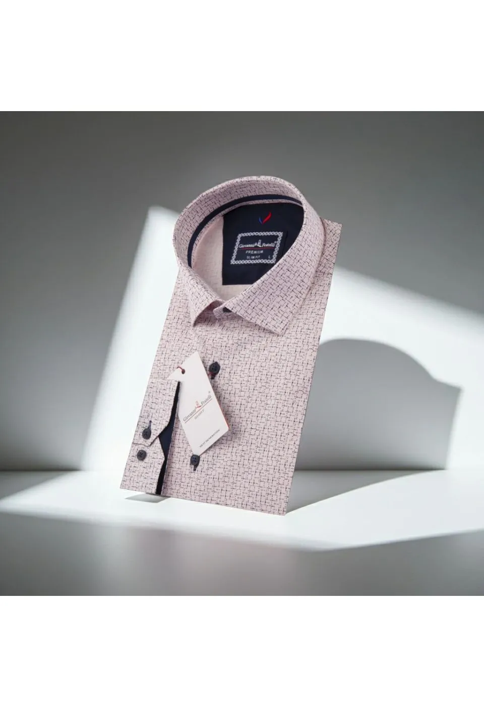 Slim Fit Uzun Kol Desenli Erkek Gömlek 3GMK311108003 - Giovanni Fratelli