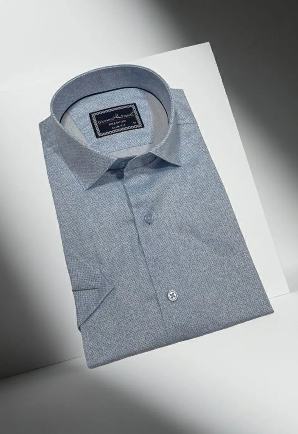 Slim Fit Kısa Kol Desenli Erkek Gömlek 3GMK341108002 - Giovanni Fratelli