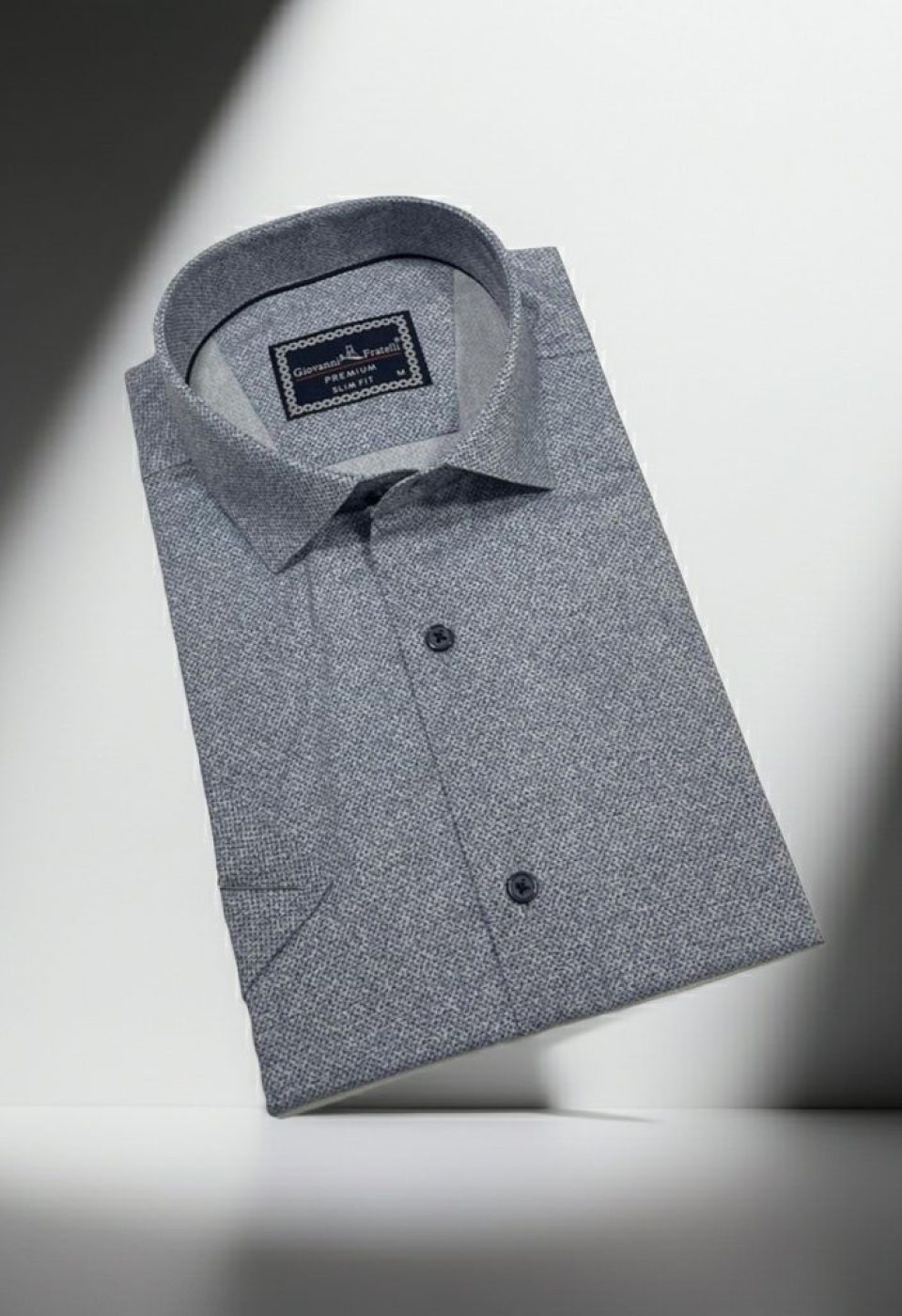 Slim Fit Kısa Kol Desenli Erkek Gömlek 3GMK341108004 Slim Fit Kısa Kol Desenli Erkek Gömlek 3GMK341108004