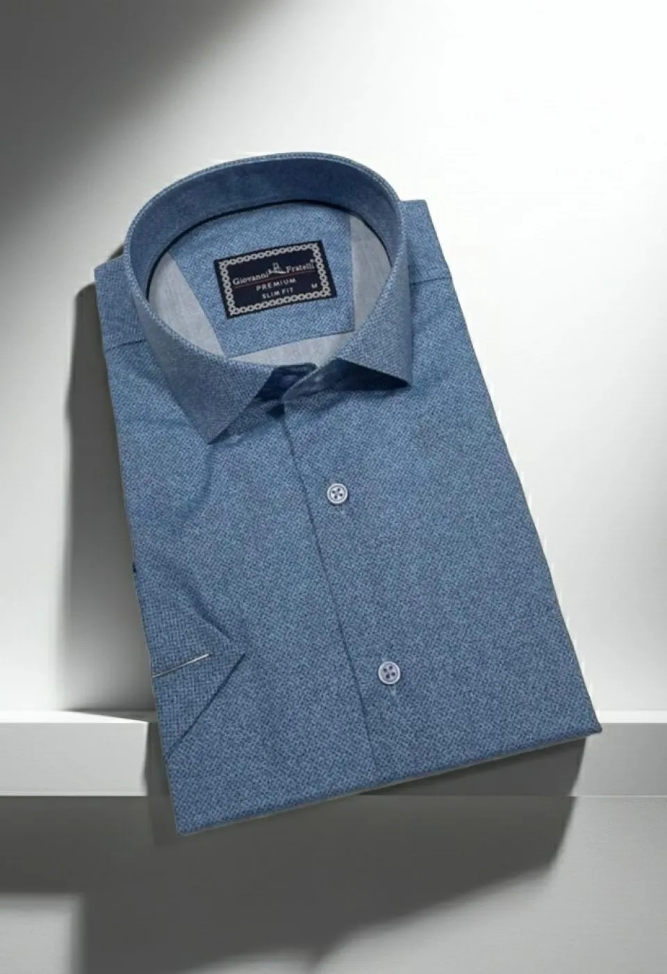 Slim Fit Kısa Kol Desenli Erkek Gömlek 3GMK341108005 - Giovanni Fratelli