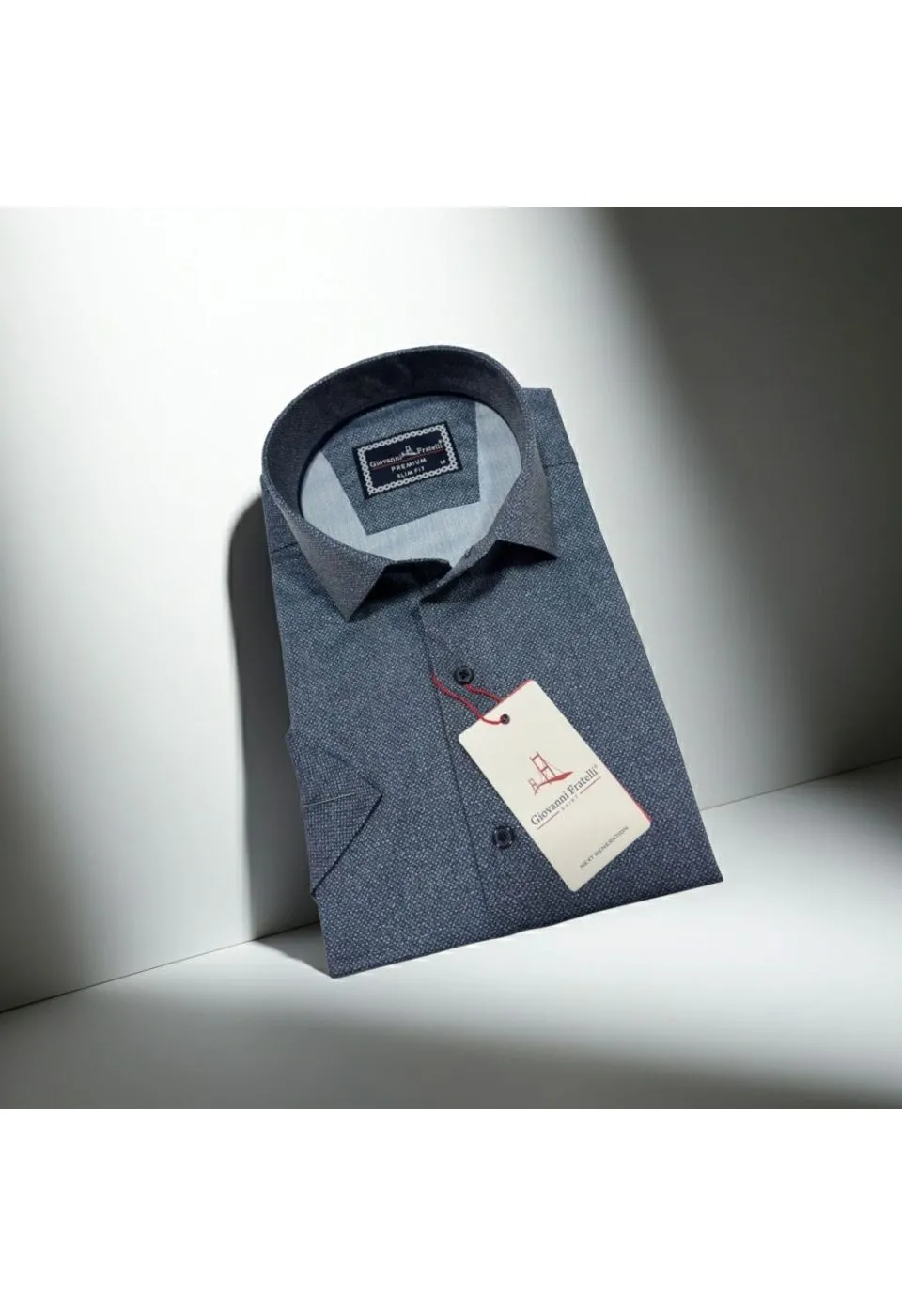 Slim Fit Kısa Kol Desenli Erkek Gömlek 3GMK341108007 - Giovanni Fratelli