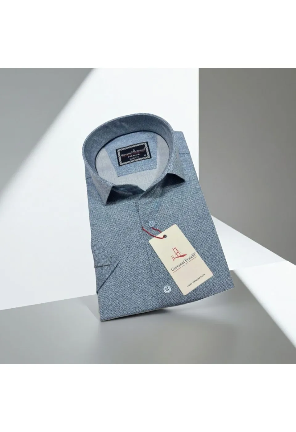 Slim Fit Kısa Kol Desenli Erkek Gömlek 3GMK341108008 - Giovanni Fratelli