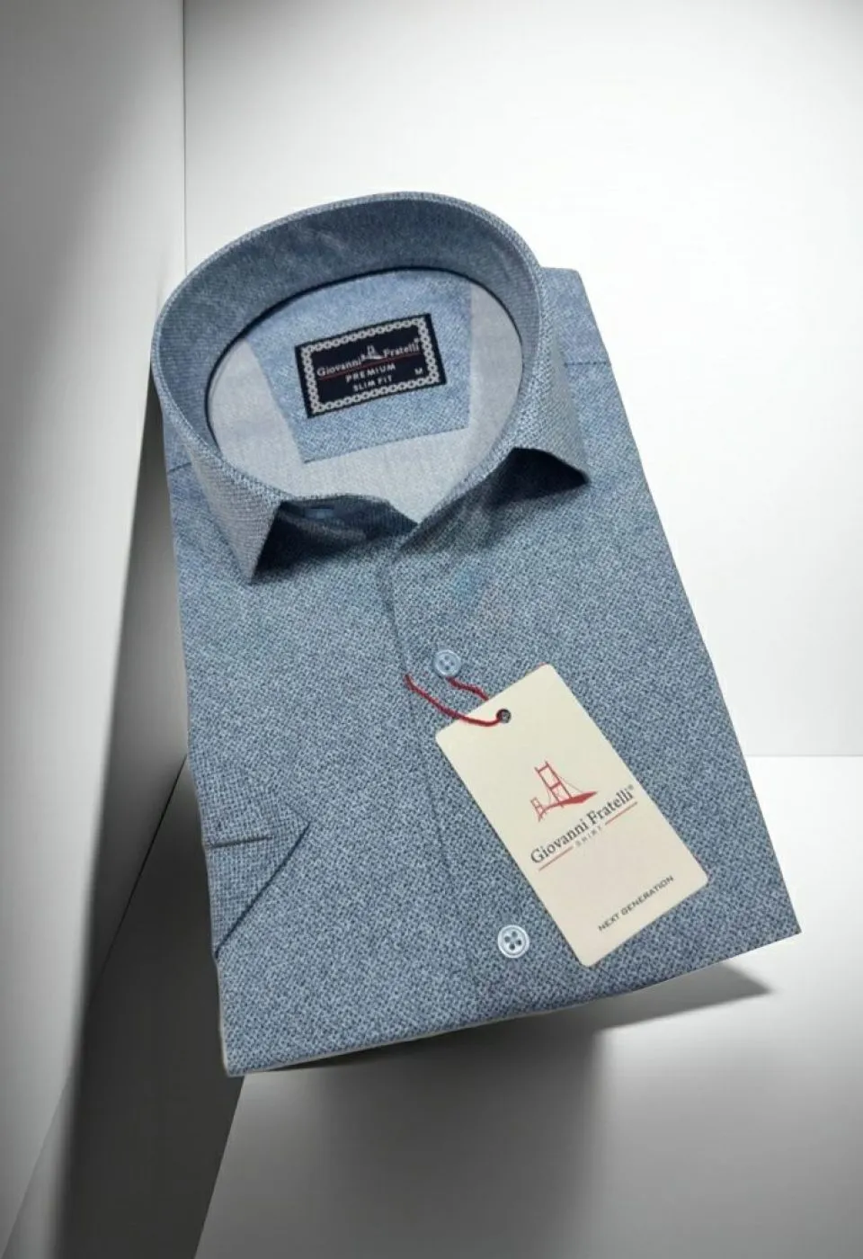 Slim Fit Kısa Kol Desenli Erkek Gömlek 3GMK341108008 - Giovanni Fratelli