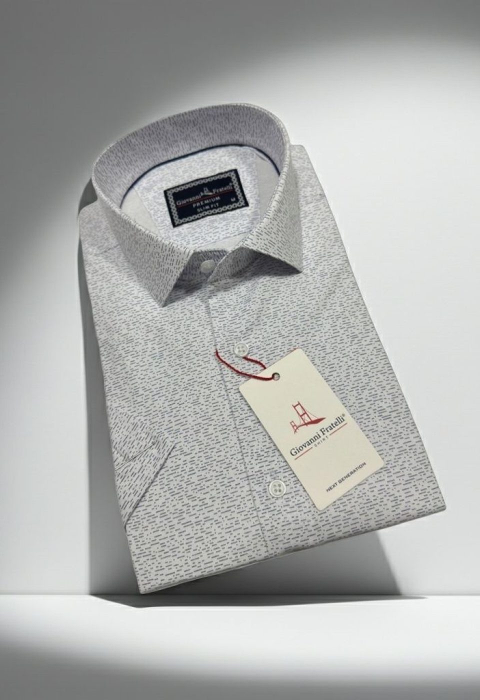 Slim Fit Kısa Kol Desenli Erkek Gömlek 3GMK321109001