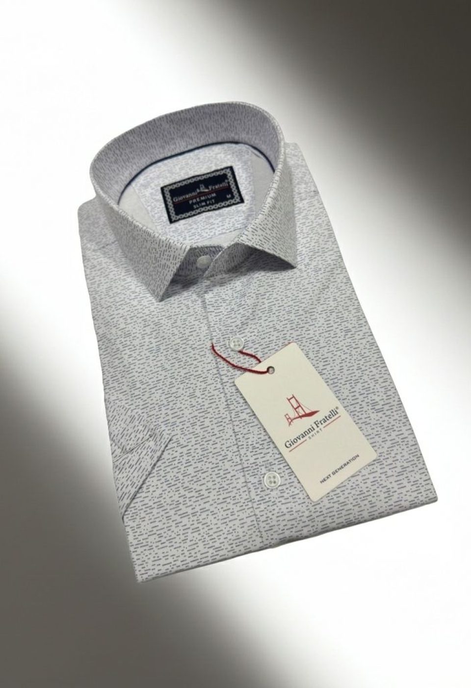 1109 CR K 001 Slim Fit Kısa Kol Desenli Erkek Gömlek 3GMK321109001 - Giovanni Fratelli