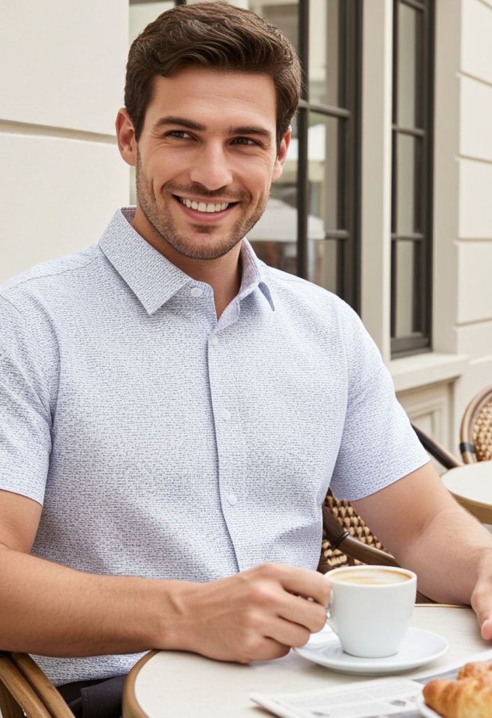 Slim Fit Kısa Kol Desenli Erkek Gömlek 3GMK321109001 Slim Fit Kısa Kol Desenli Erkek Gömlek 3GMK321109001