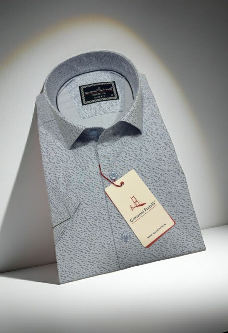 Slim Fit Kısa Kol Desenli Erkek Gömlek 3GMK321109002