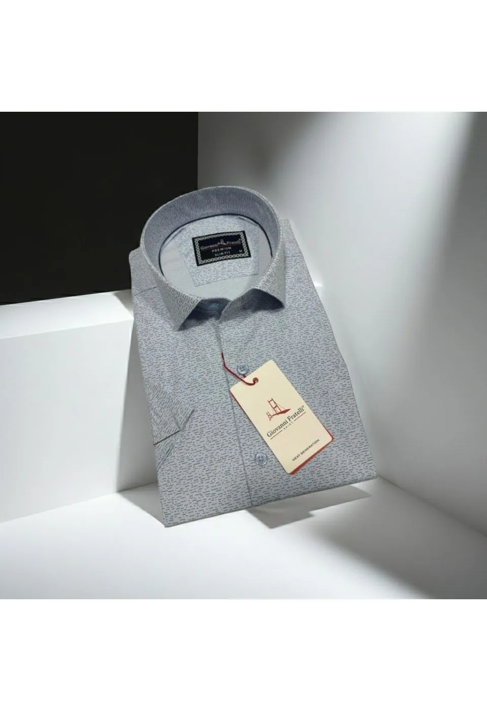 Slim Fit Kısa Kol Desenli Erkek Gömlek 3GMK321109002 - Giovanni Fratelli