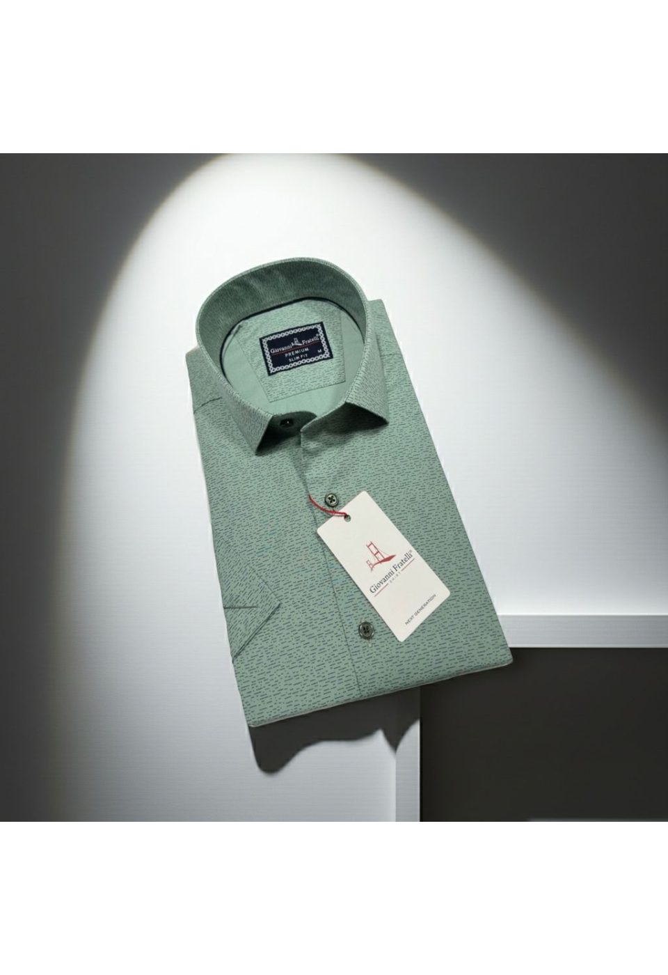 Slim Fit Kısa Kol Desenli Erkek Gömlek 3GMK321109003 - Giovanni Fratelli