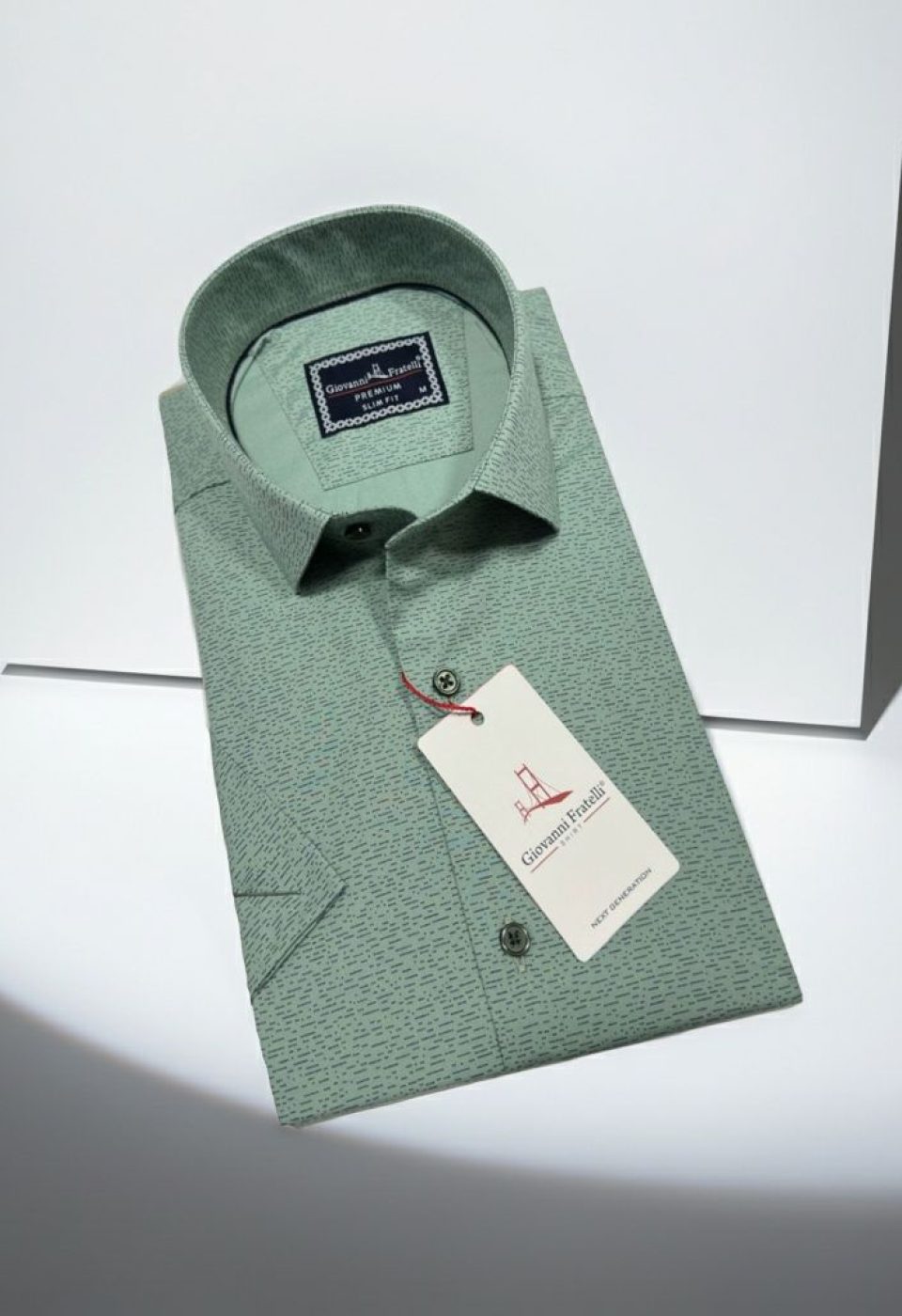 Slim Fit Kısa Kol Desenli Erkek Gömlek 3GMK321109003