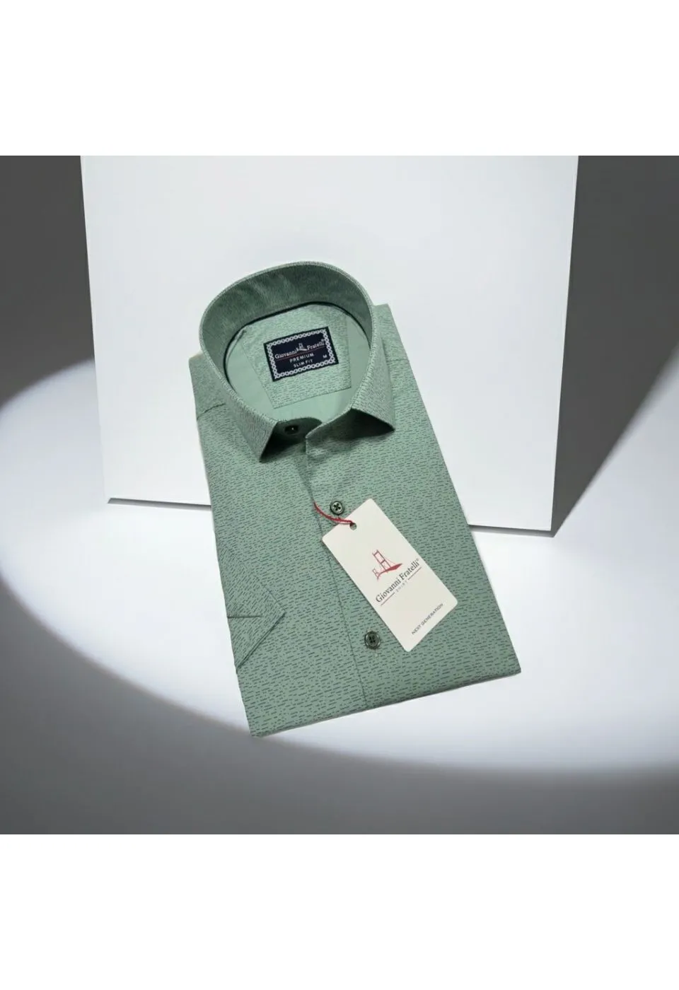 Slim Fit Kısa Kol Desenli Erkek Gömlek 3GMK321109003 - Giovanni Fratelli