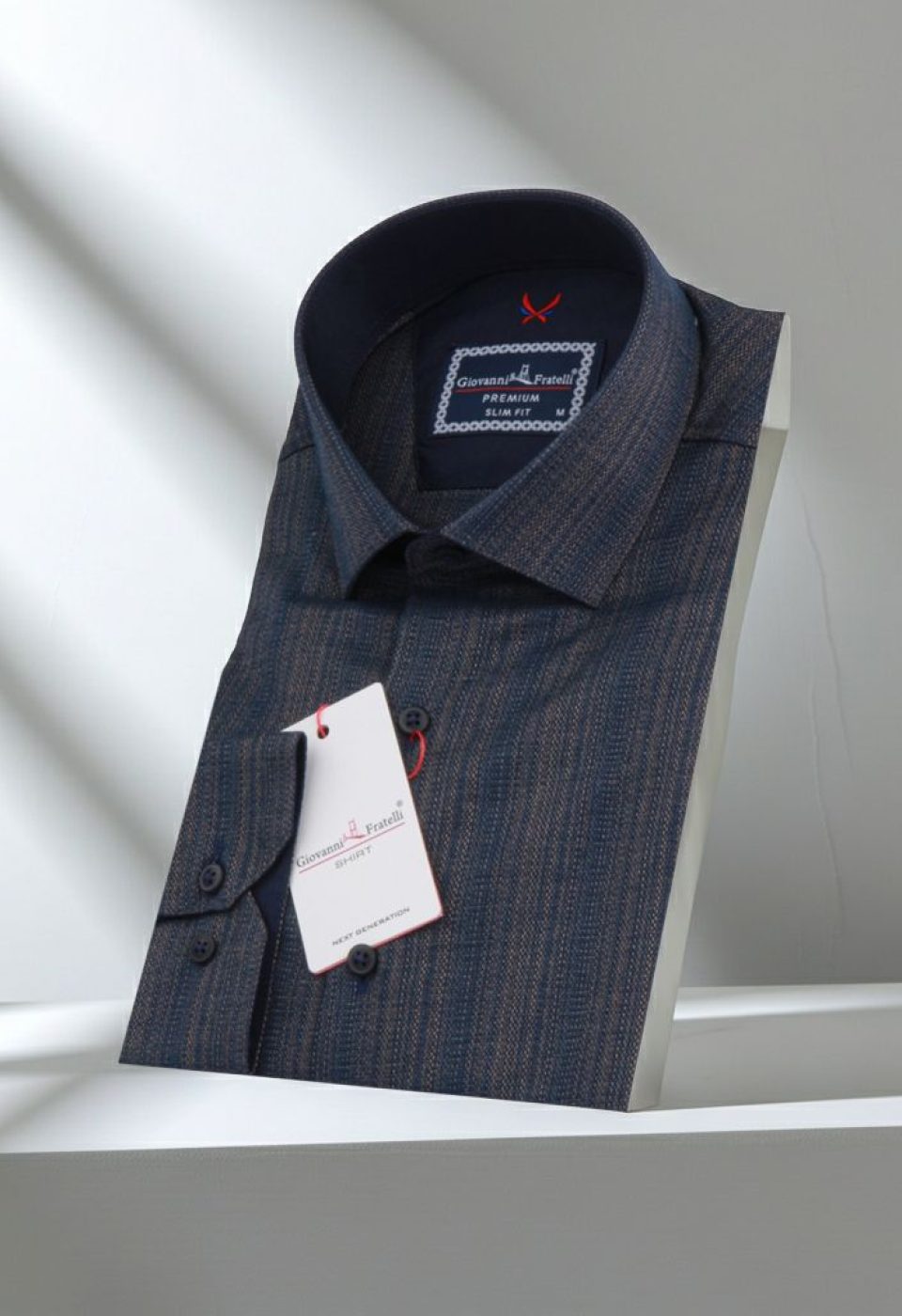 Slim Fit Uzun Kol Desenli Erkek Gömlek 3GMK321110002