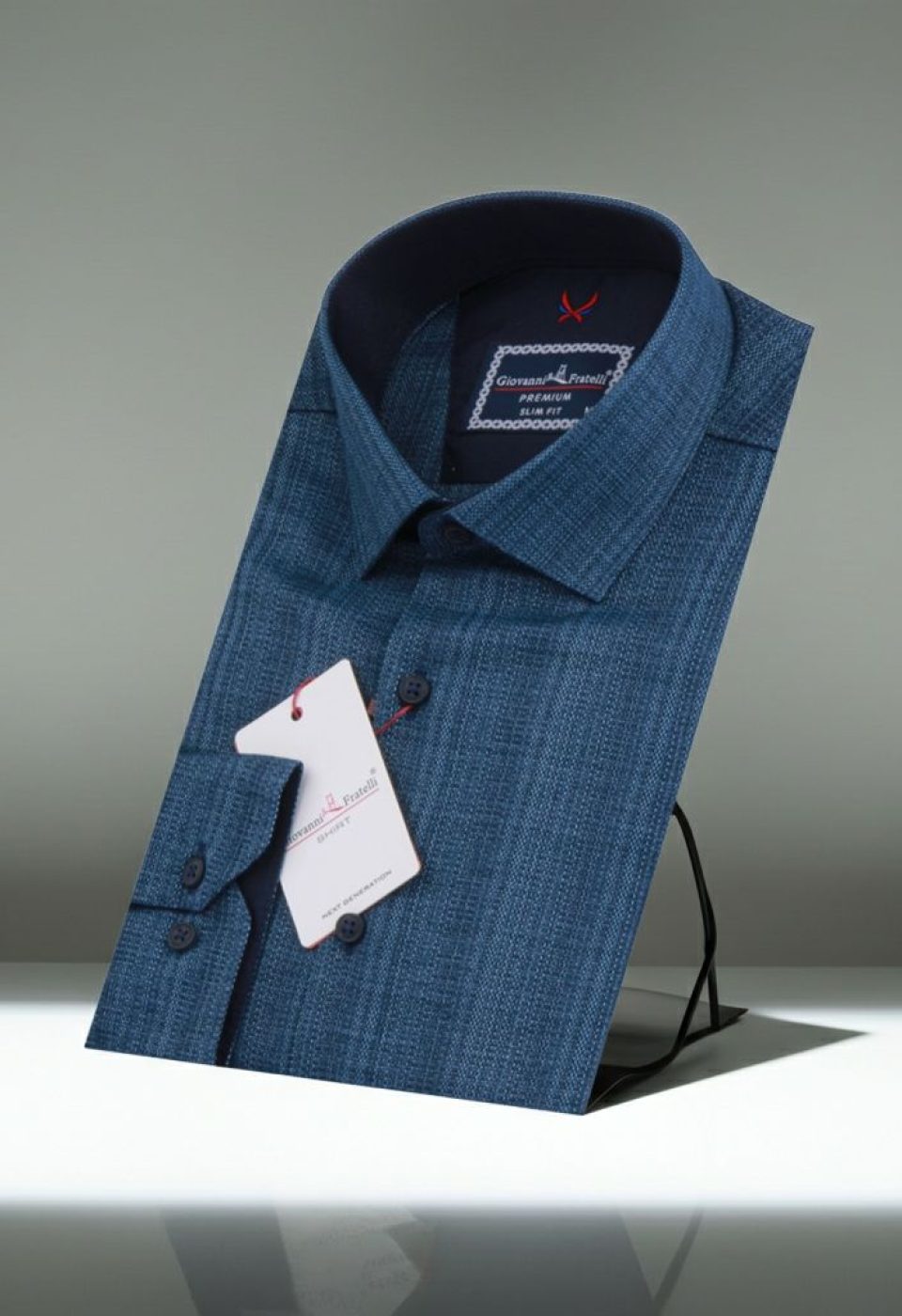 Slim Fit Uzun Kol Desenli Erkek Gömlek 3GMK321110003