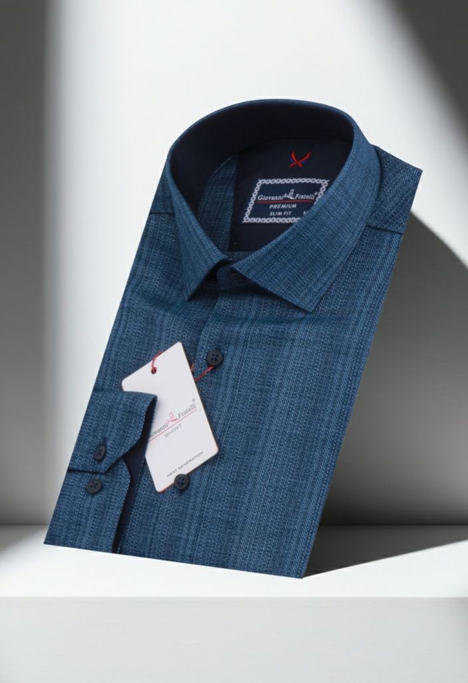 Slim Fit Uzun Kol Desenli Erkek Gömlek 3GMK321110003